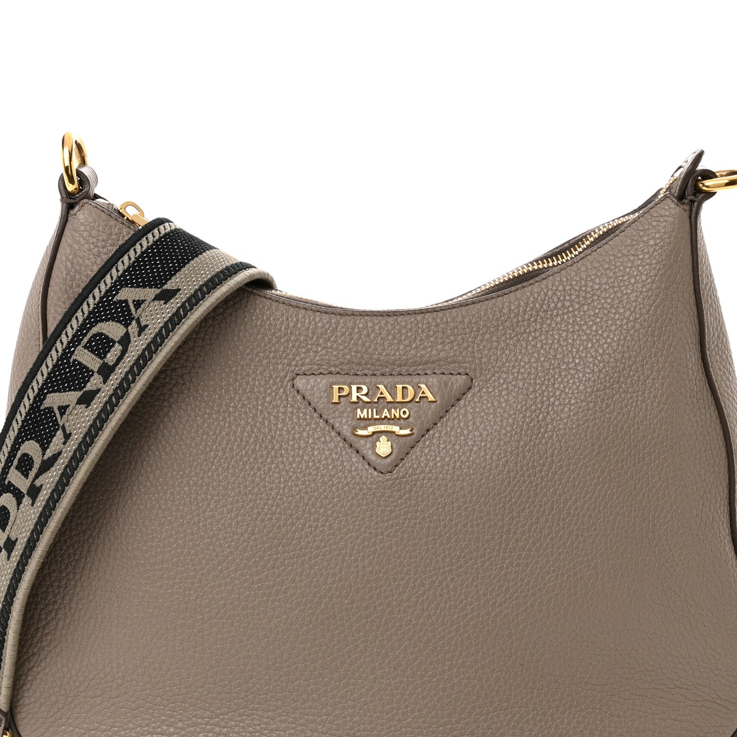 Vitello Daino Soft Large Zippered Messenger Hobo Argilla