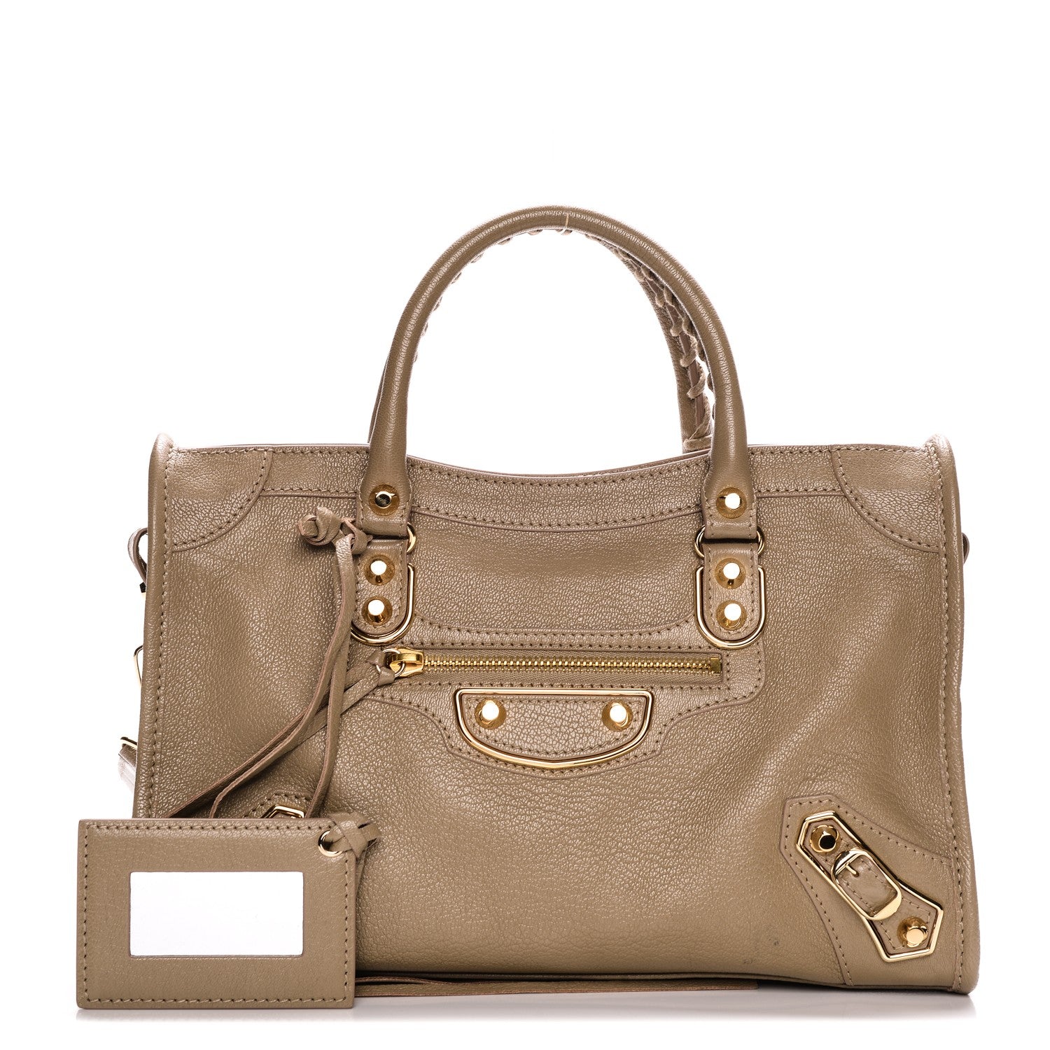 Balenciaga Chevre Gold Metallic Edge Hardware S City Beige Latte 1 of 7