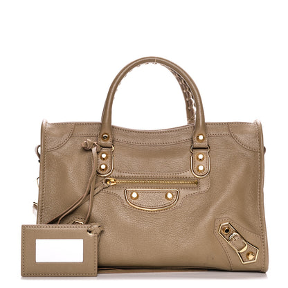 Balenciaga Chevre Gold Metallic Edge Hardware S City Beige Latte 1 of 7