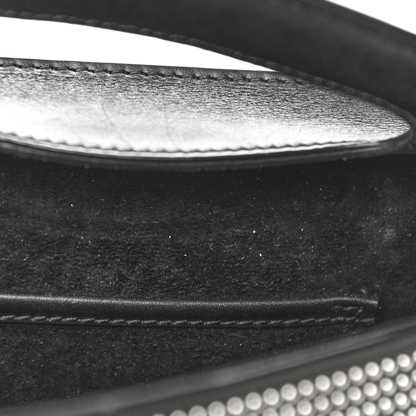 Calfskin Studded Mini Heroine Top Handle Bag Black