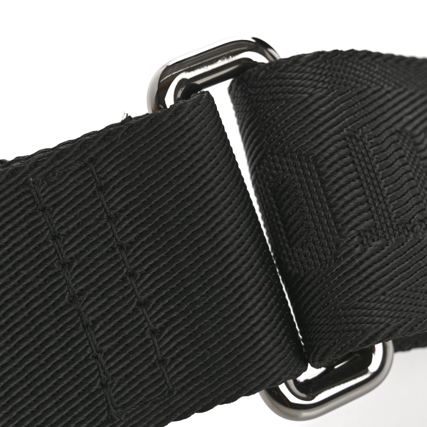 Nylon Jacquard Monochrome Sporty Bandouliere Shoulder Strap Black
