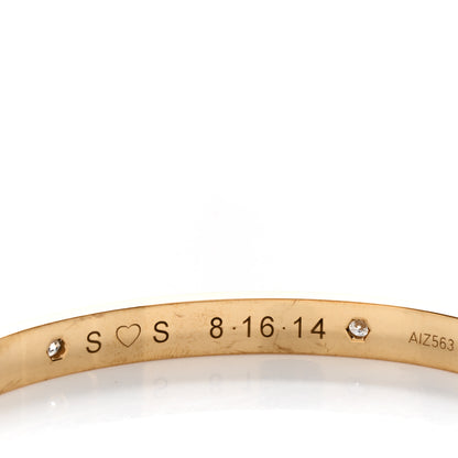 Cartier 18K Yellow Gold 4 Diamond LOVE Bracelet 19 5 of 7