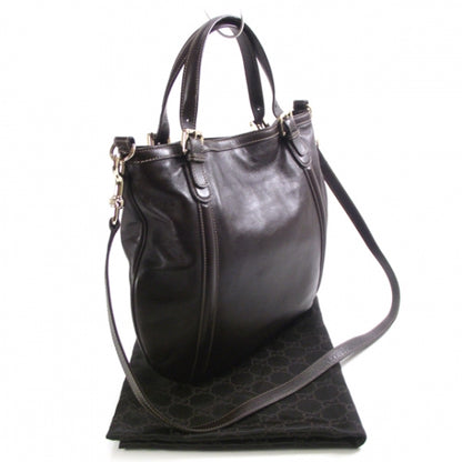 Gucci Leather Medium Britt Bag Dark Brown 3 of 10