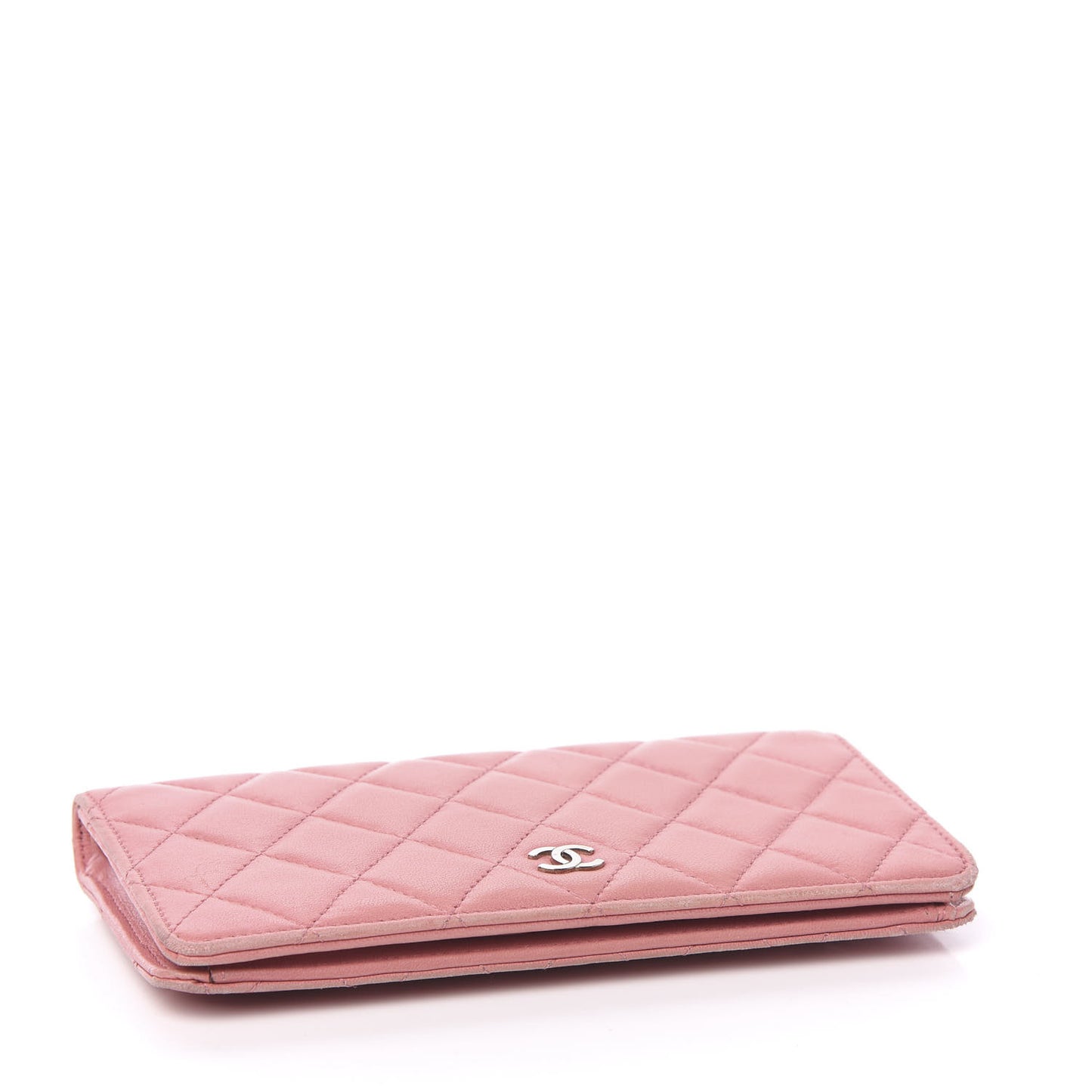 Lambskin Quilted Yen Wallet Pink