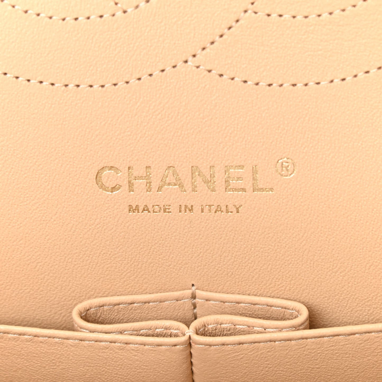 Caviar Quilted Jumbo Double Flap Beige