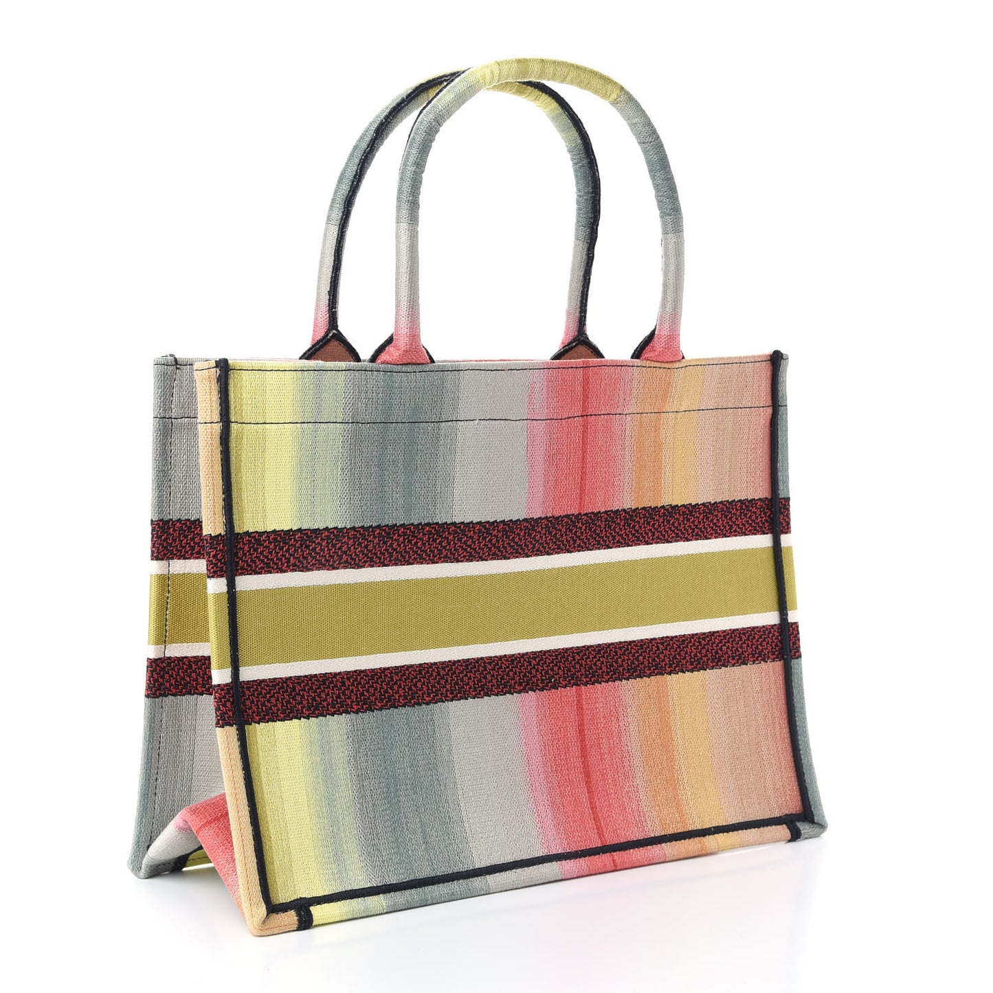 Canvas Embroidered Medium Dioraura Book Tote Multicolor
