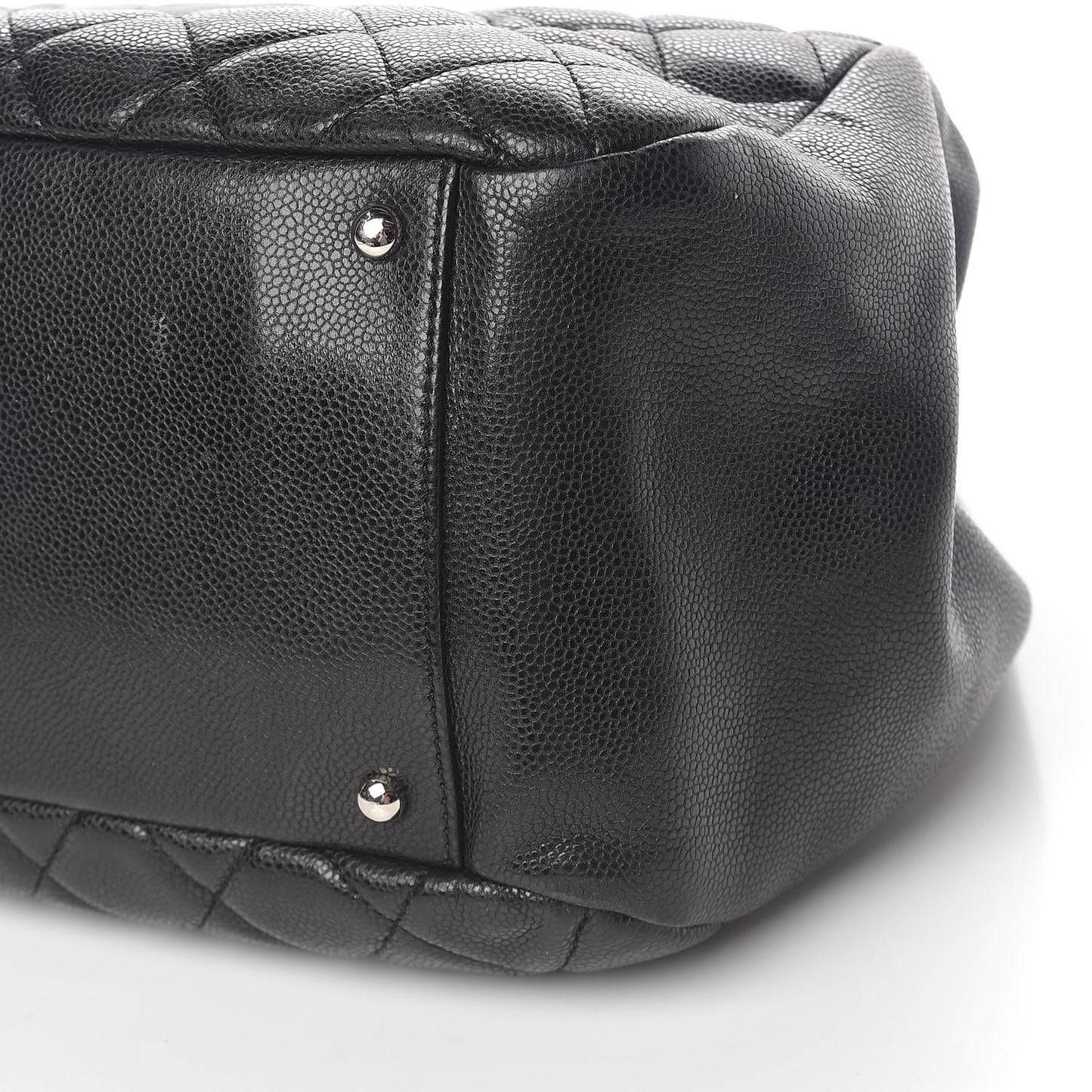 Caviar Quilted Framed Bowling Bag Black