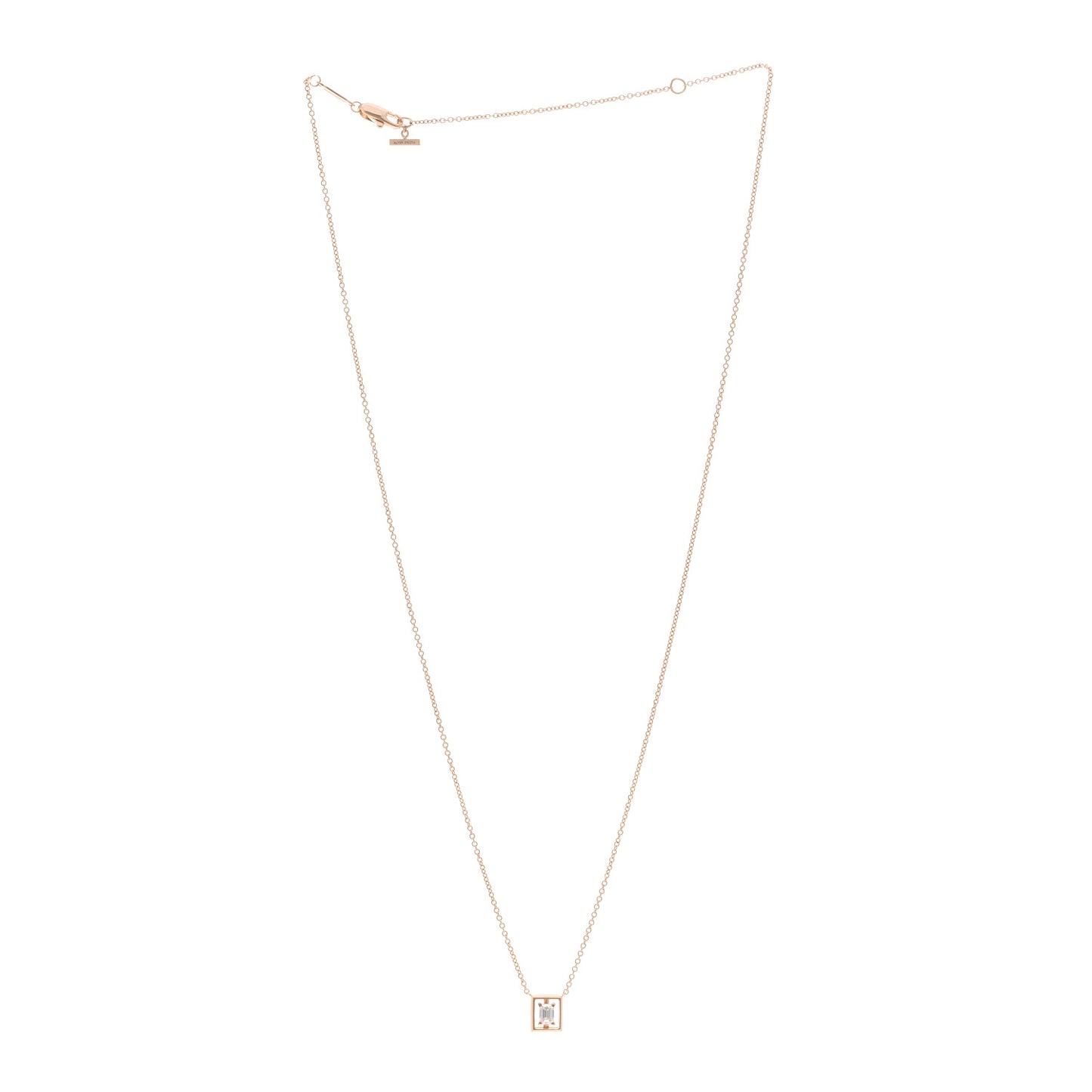 18K Rose Gold Diamond Jewel Box Pendant Necklace