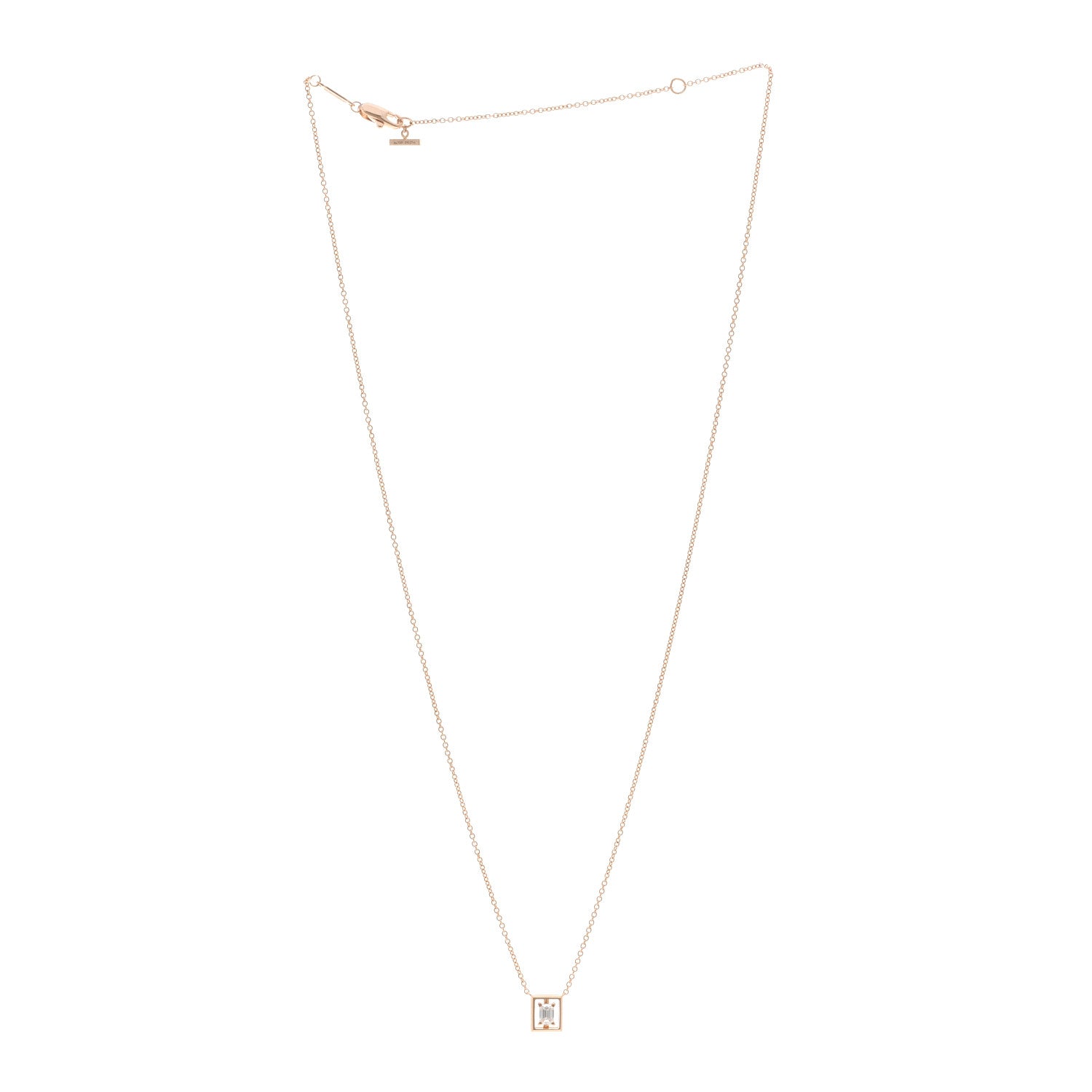 Tiffany 18K Rose Gold Diamond Jewel Box Pendant Necklace 3 of 5