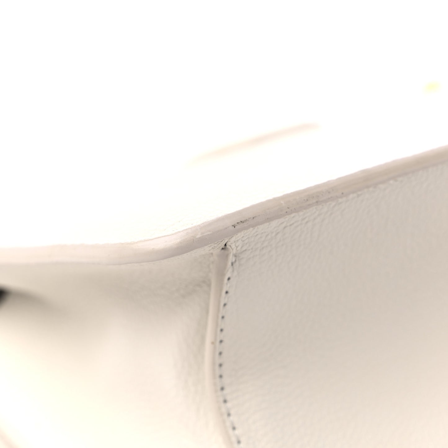 Grained Calfskin Tara Chain Shoulder Bag White