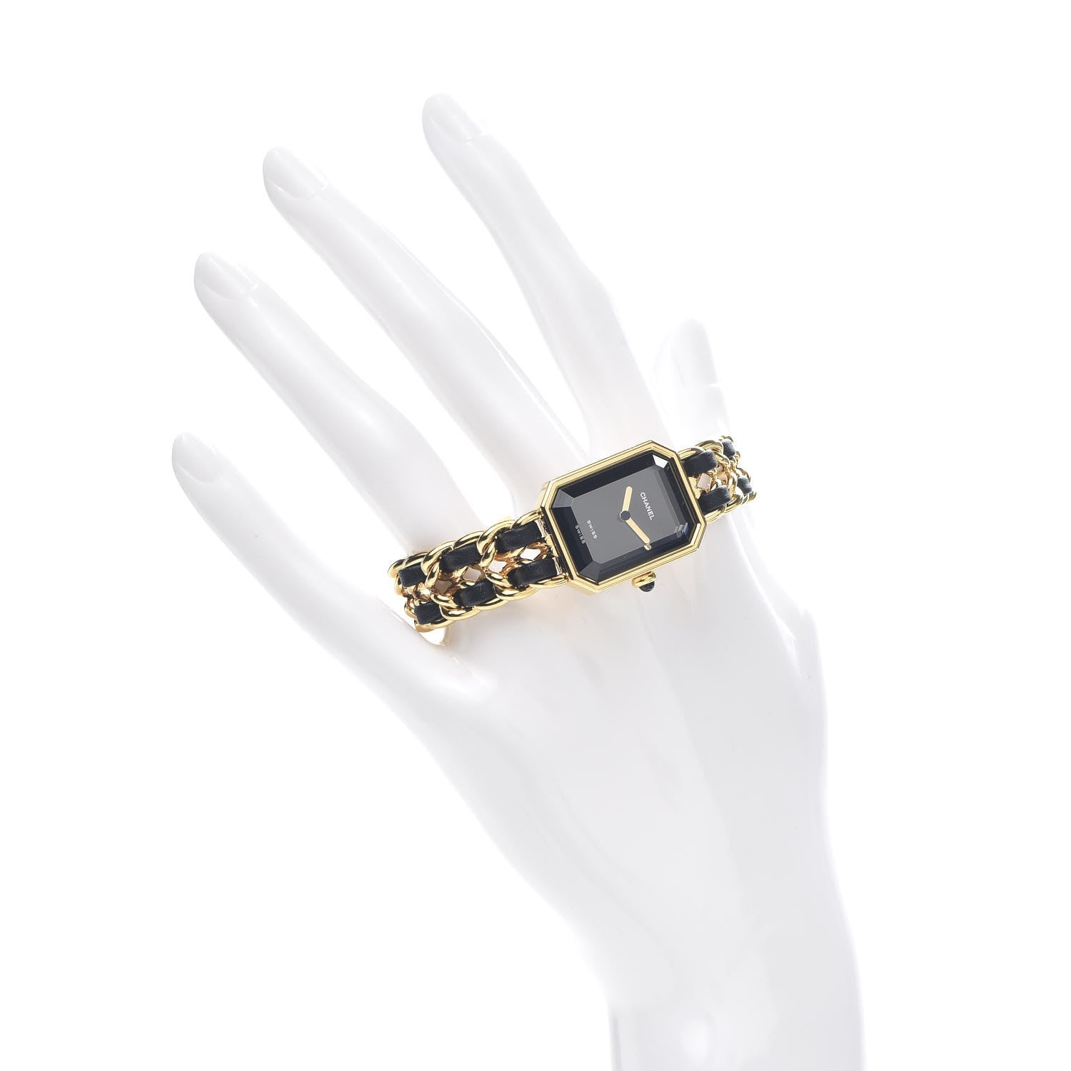 Chanel Stainless Steel Lambskin 20mm Chain Premiere Quartz Watch Gold M 2 of 5
