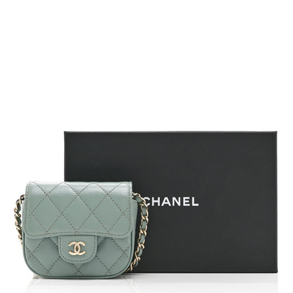 Chanel Caviar Quilted Mini Clutch With Chain Green 12 of 12