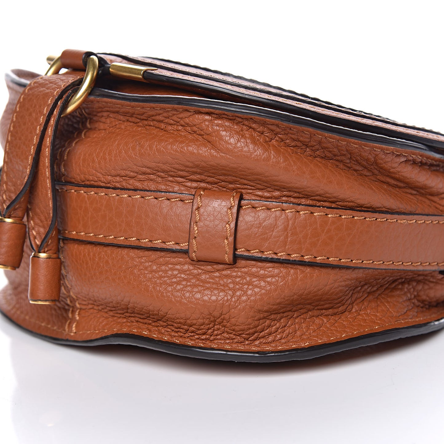 Calfskin Mini Marcie Round Crossbody Bag Tan