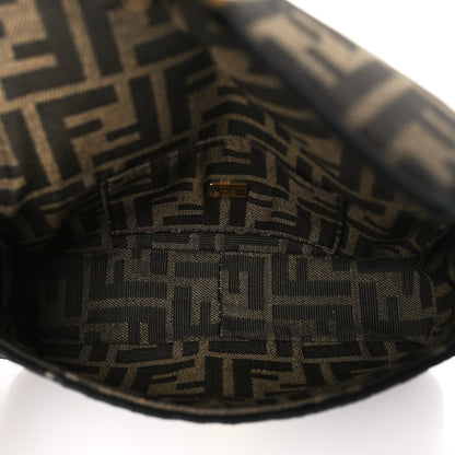 Fendi Fabric Jacquard FF 1974 Mini Baguette Tobacco Moro Black 5 of 9