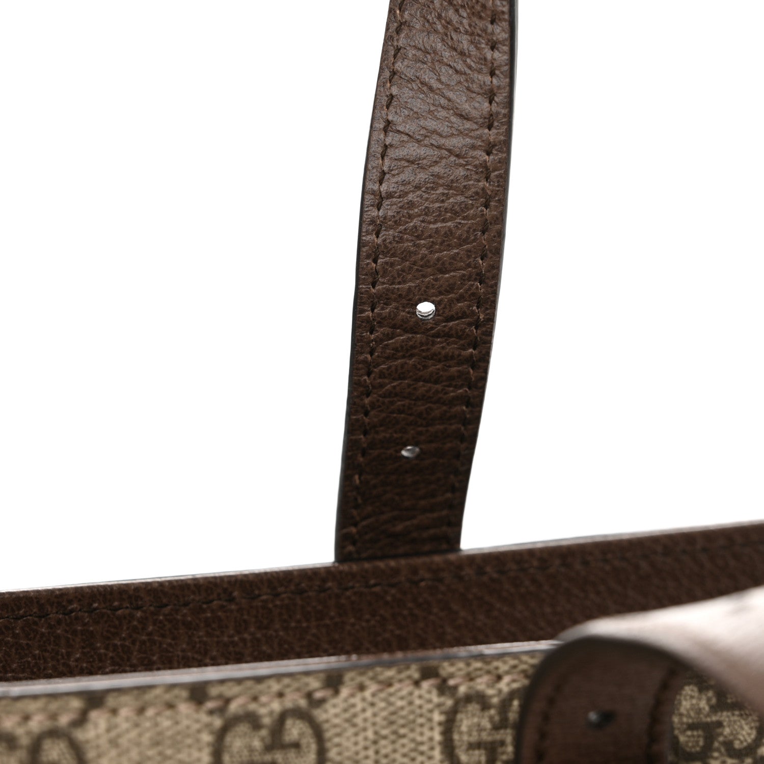 Gucci GG Supreme Monogram Textured Dollar Calfskin Small Detail Tote Beige Ebony New Acero 12 of 12