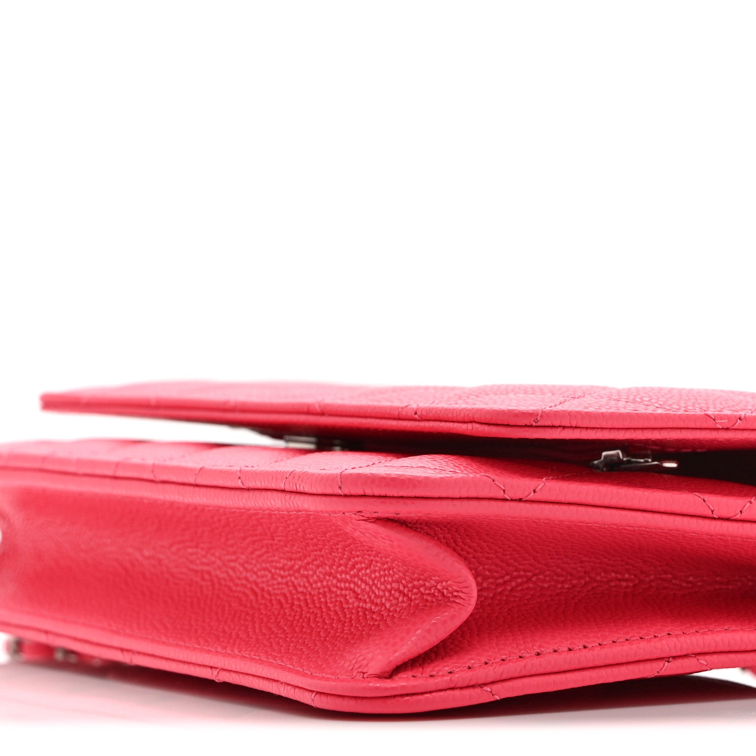 Chanel Caviar Quilted Wallet on Chain WOC Dark Pink 11 of 12