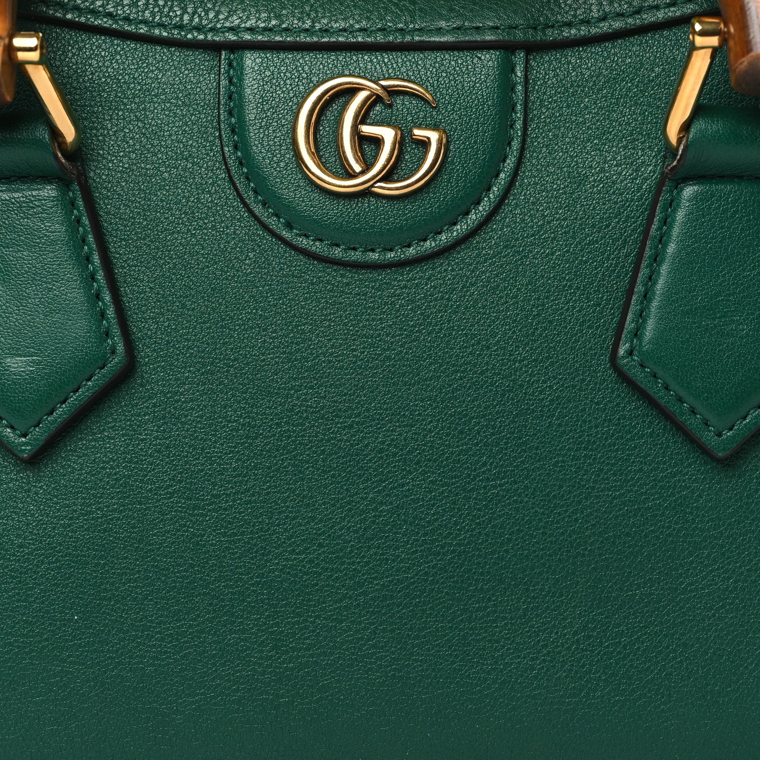 Gucci Wonka Grain Calfskin Mini Diana Tote Bag Green Yellow Fluo 8 of 12