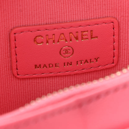 Chanel Lambskin Quilted CC In Love Heart Waist Belt Bag With Chain Pink 6 of 9