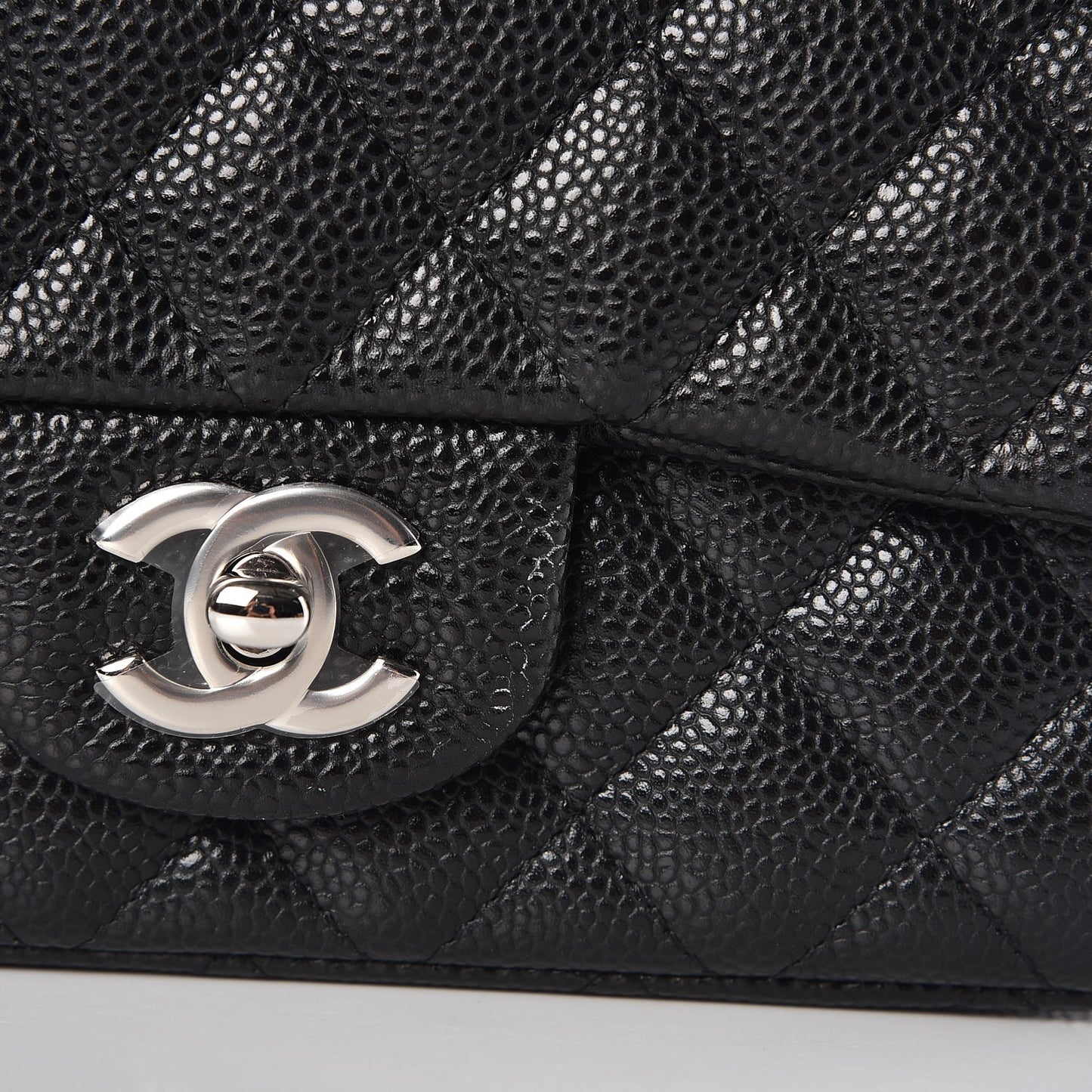 Caviar Quilted Mini Rectangular Flap Black