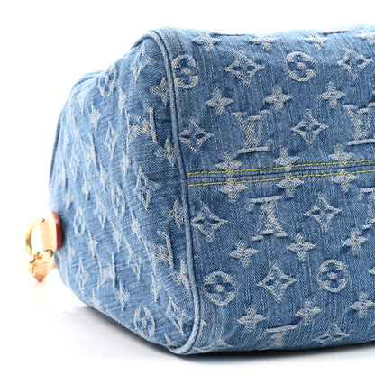Louis Vuitton Monogram Denim Speedy Soft 30 Blue 8 of 10