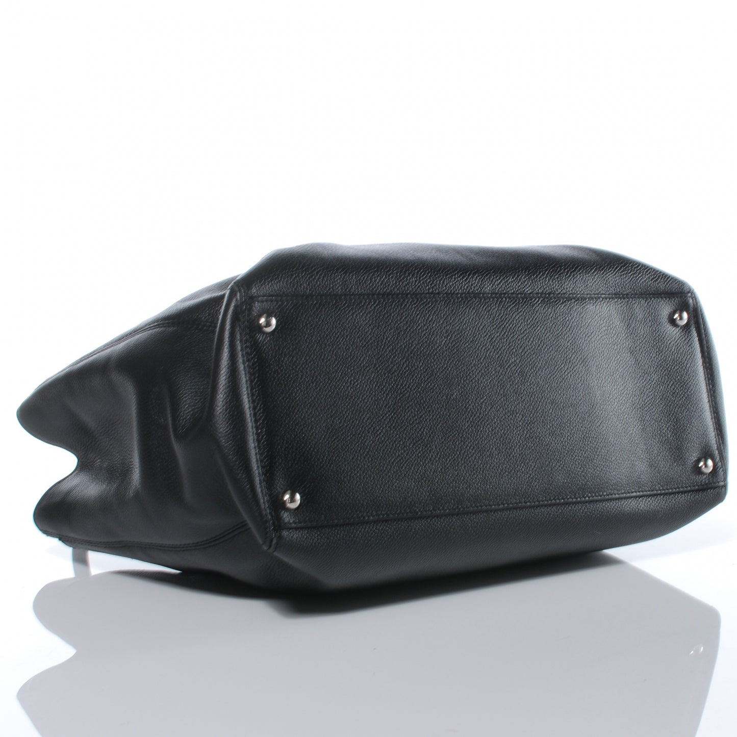 Calfskin Cerf Executive Shopper Tote Black