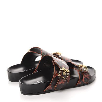 Louis Vuitton Catogram Bom Dia Flat Mule 37 Black Marron 4 of 9