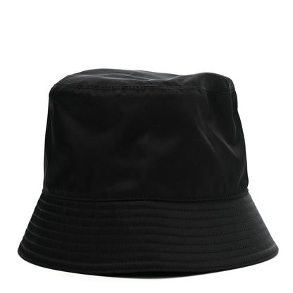 Prada Re-Nylon Metal Triangle Logo Womens Bucket Hat S Black 2 of 9