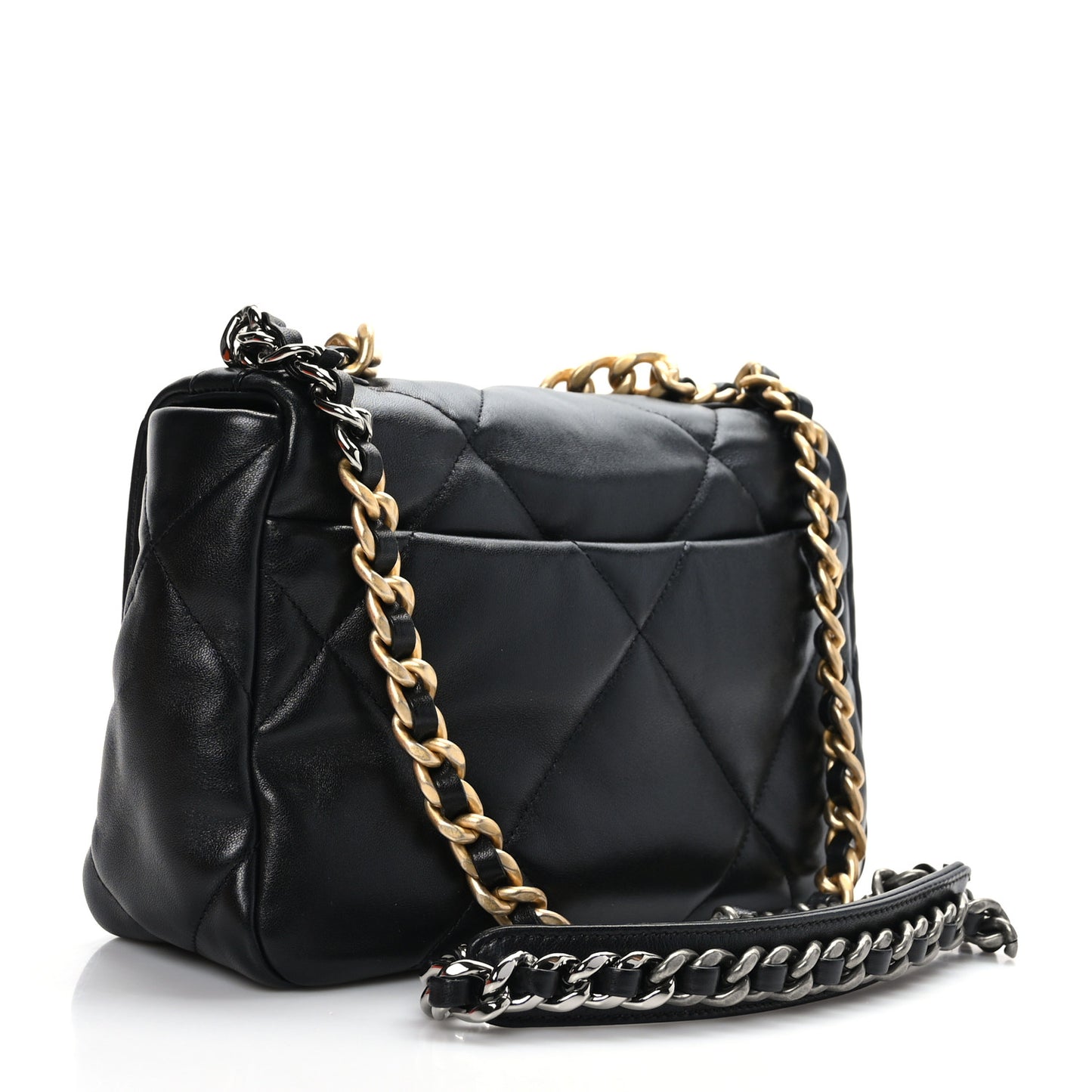 Lambskin Quilted Medium Chanel 19 Flap Black