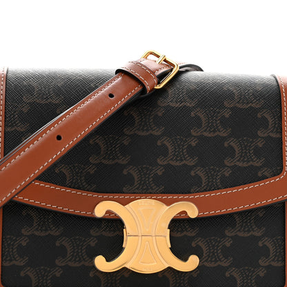 Celine Calfskin Triomphe Canvas Teen Triomphe Bag Tan 9 of 11
