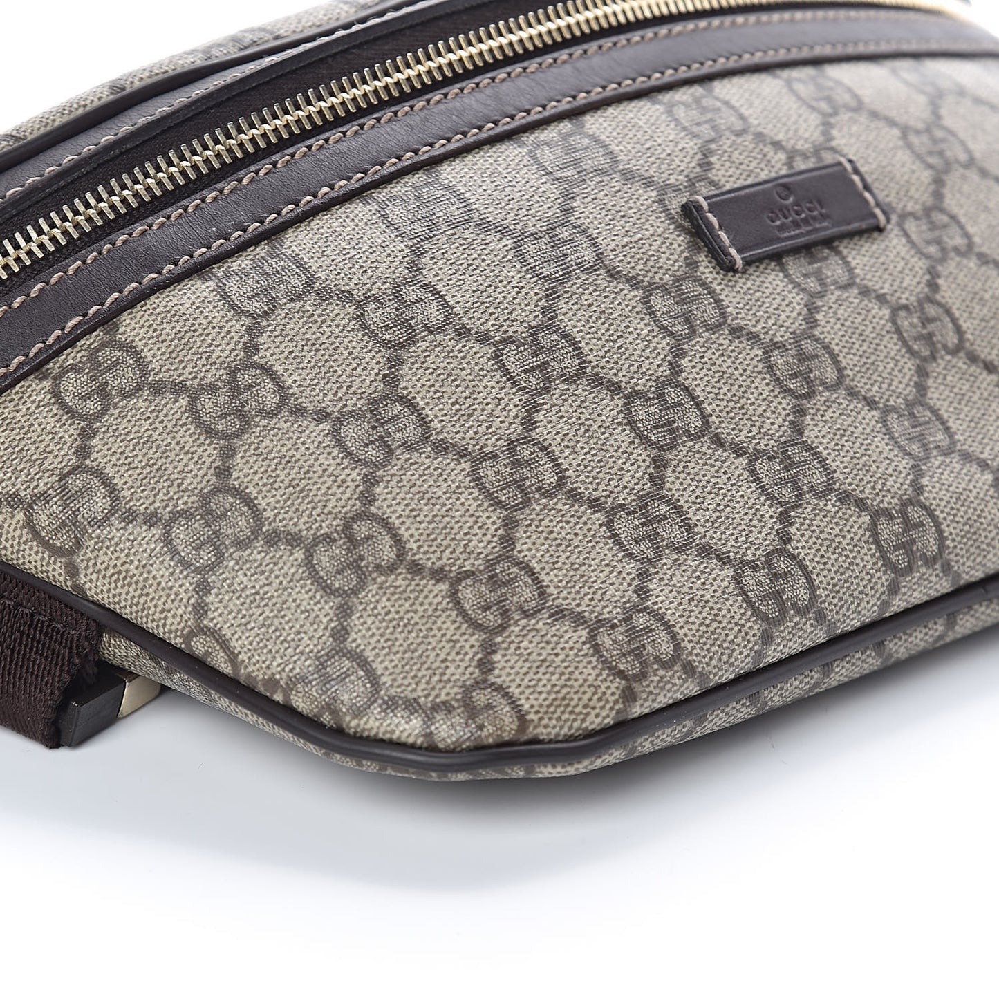 GG Supreme Monogram Belt Bag Dark Brown