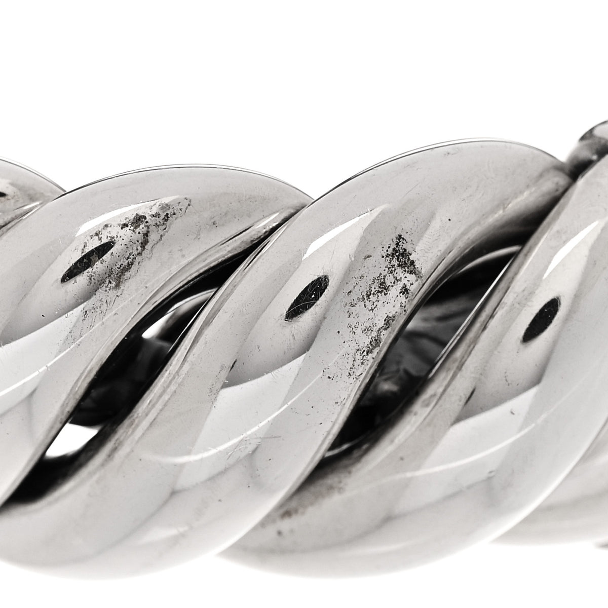 David Yurman Sterling Silver 20mm Sculpted Cable Link Bracelet 5 of 5