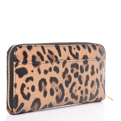 Dolce & Gabbana Dauphine Leopard Print Logo Zip Around Wallet 3 of 7