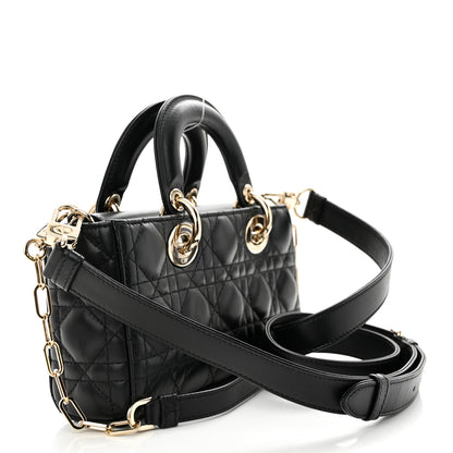 Christian Dior Lambskin Cannage Small Lady D-Joy Black 3 of 9