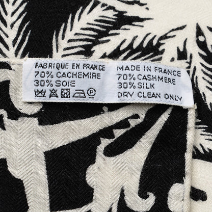 Hermes Cashmere Silk Tyger Tyger Shawl 140 Black White Gris 7 of 8