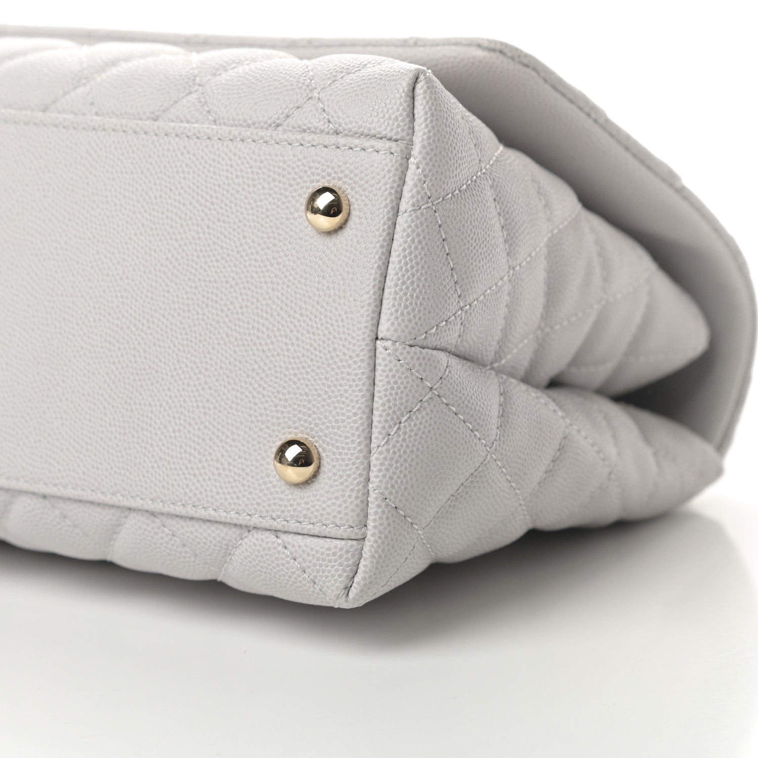 Chanel Caviar Quilted Small Coco Handle Flap Light Grey 10 of 11