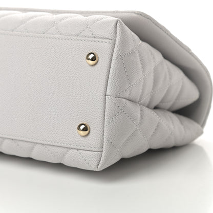Chanel Caviar Quilted Small Coco Handle Flap Light Grey 10 of 11