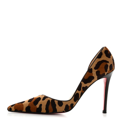 Christian Louboutin Pony Hair Dark Leopard Iriza 100 Pumps 40 Brown 1 of 8