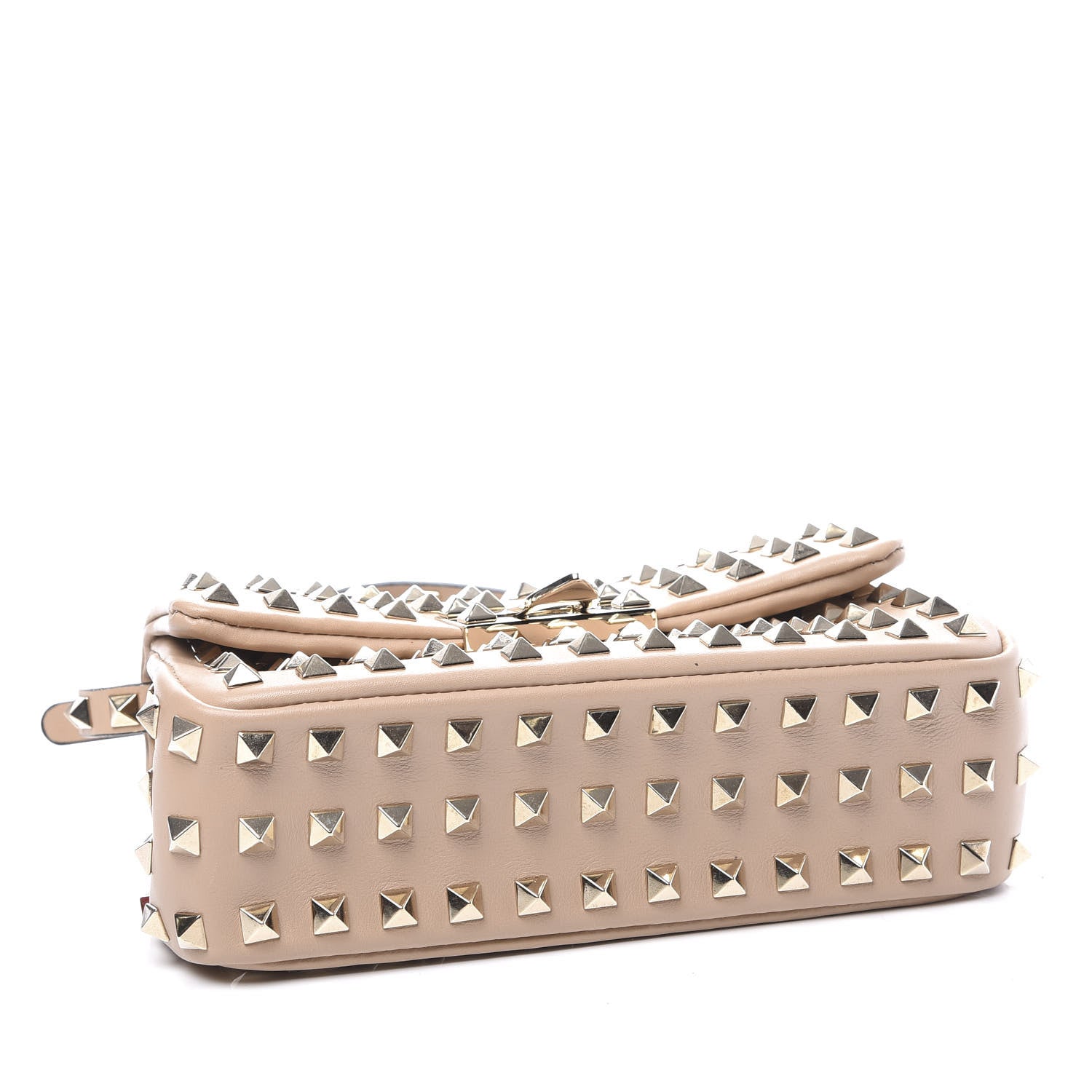 Valentino Garavani Vitello Mini Rockstud All Over Flap Saddle Crossbody Bag Rose Cannelle 3 of 11