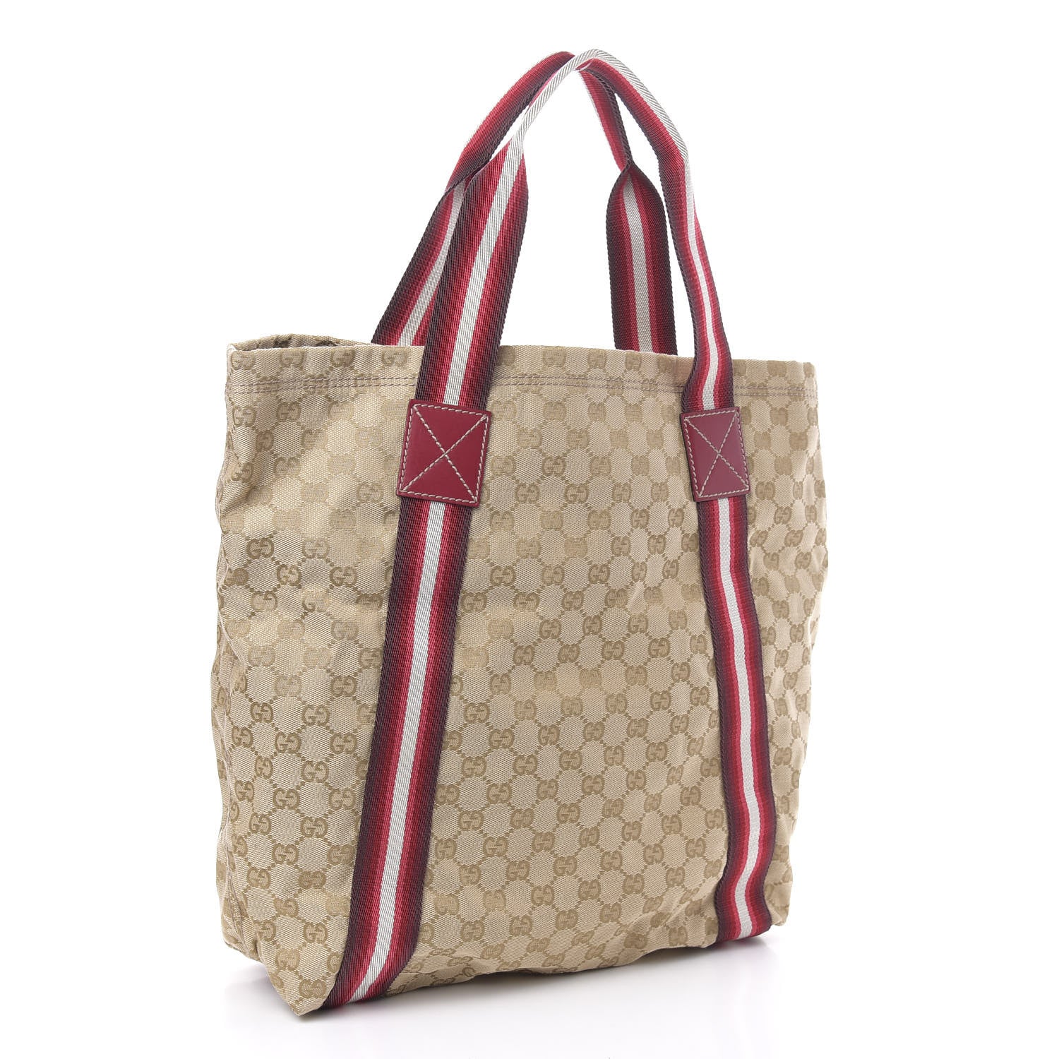 Gucci GG Monogram Medium Web Handle Vertical Tote Red 3 of 10