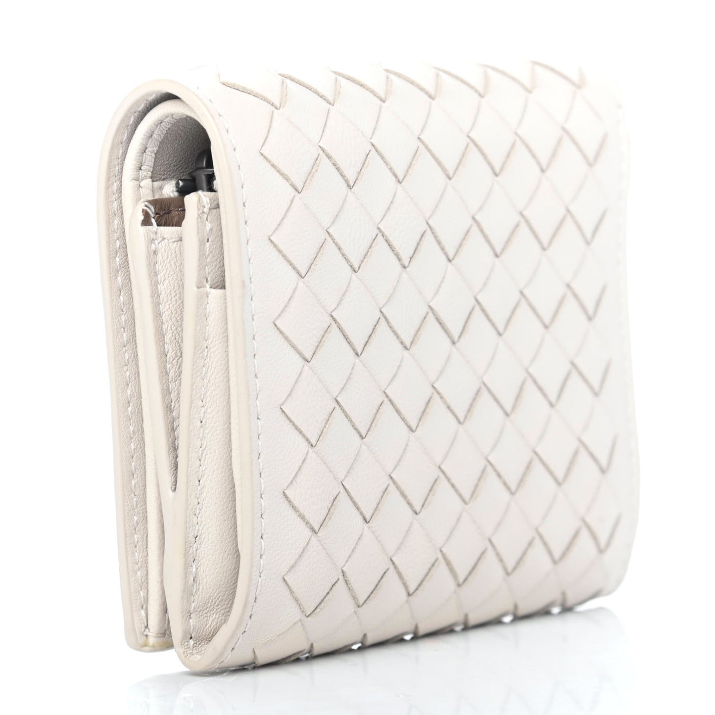 Nappa Intrecciato Bi-Fold Wallet White