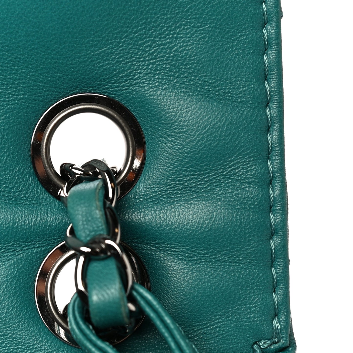 Lambskin Quilted Large Soft Touch Flap Green