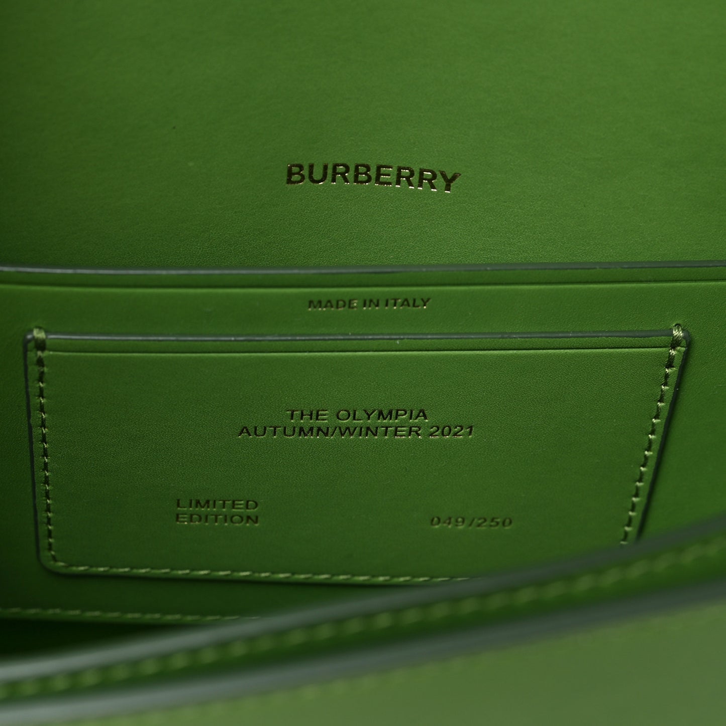 Calfskin Small Olympia Shoulder Bag Green