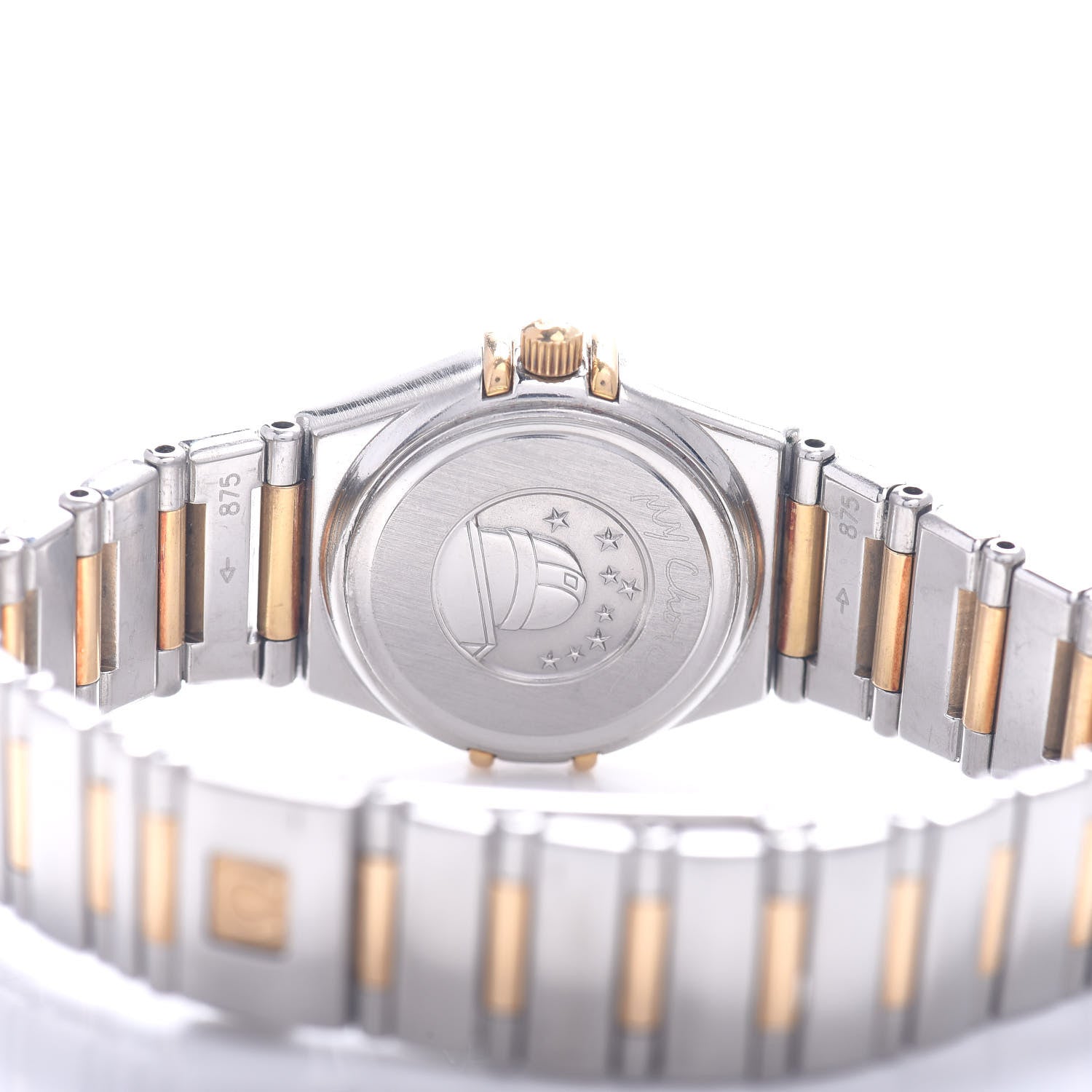 Omega Stainless Steel 18K Yellow Gold Diamond Bezel Mother of Pearl 23mm Constellation My Choice Quartz Watch 895.1243 4 of 4