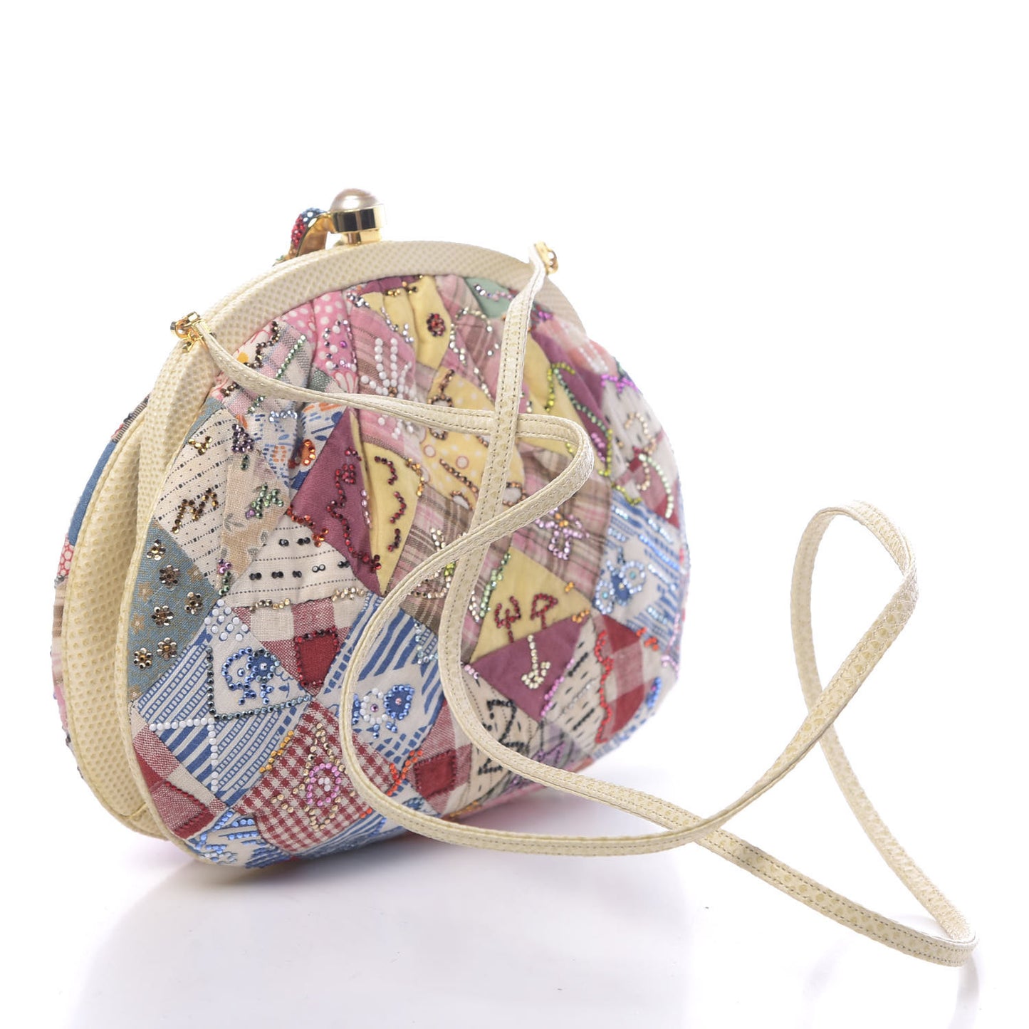 Crystal Fabric Quilted Clutch Multicolor