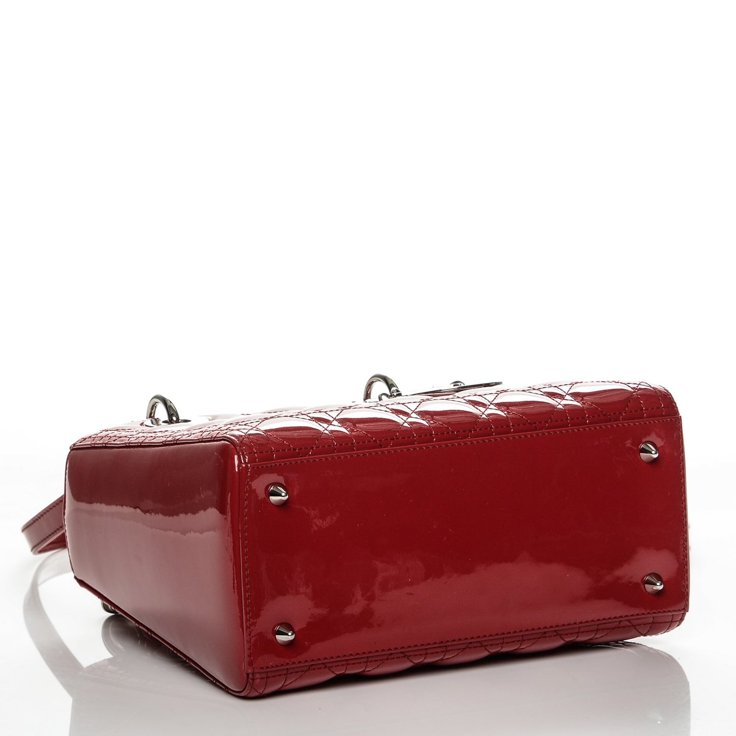 Patent Cannage Medium Lady Dior Red