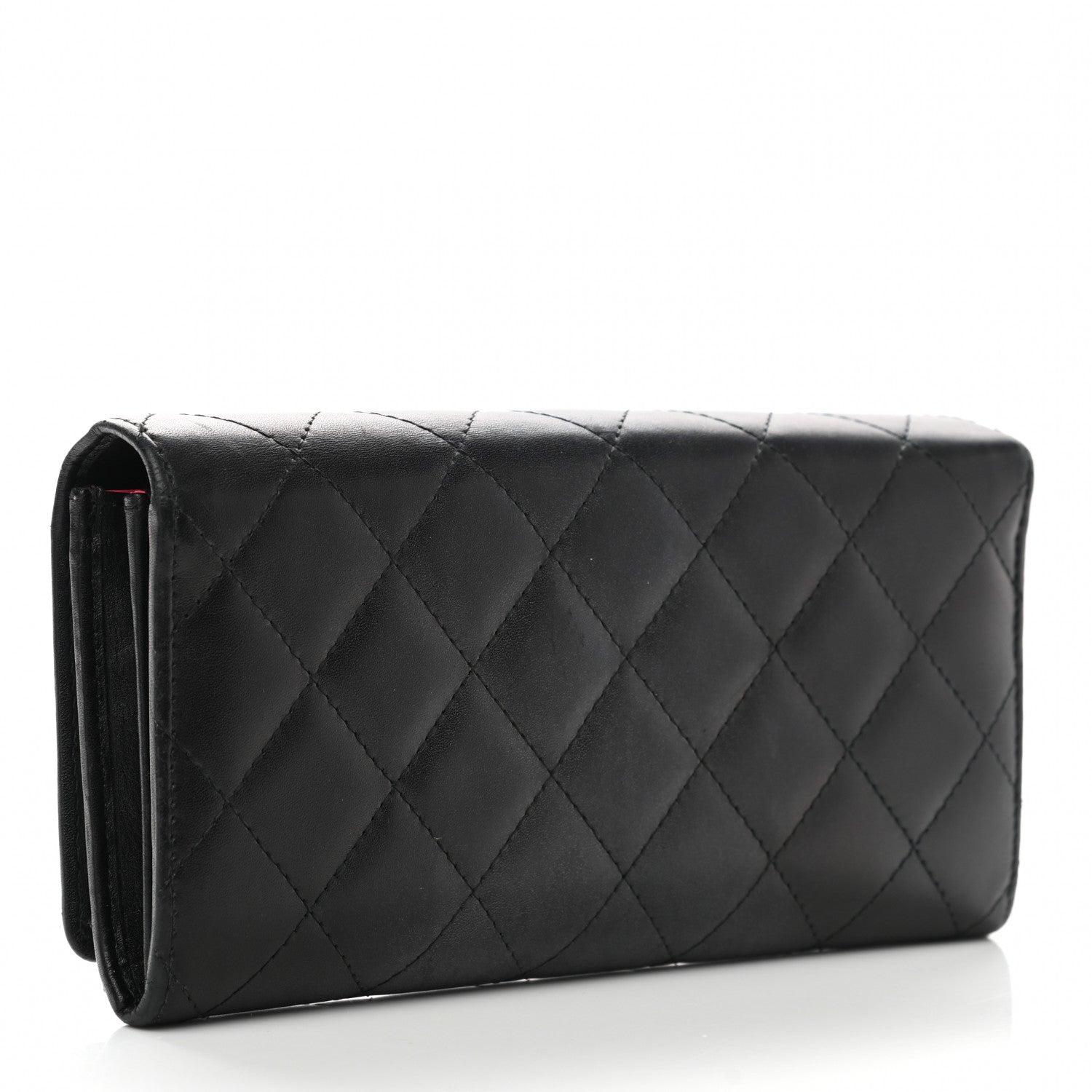 Chanel Calfskin Quilted Cambon Gusset Flap Wallet Black 3 of 10