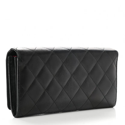 Chanel Calfskin Quilted Cambon Gusset Flap Wallet Black 3 of 10