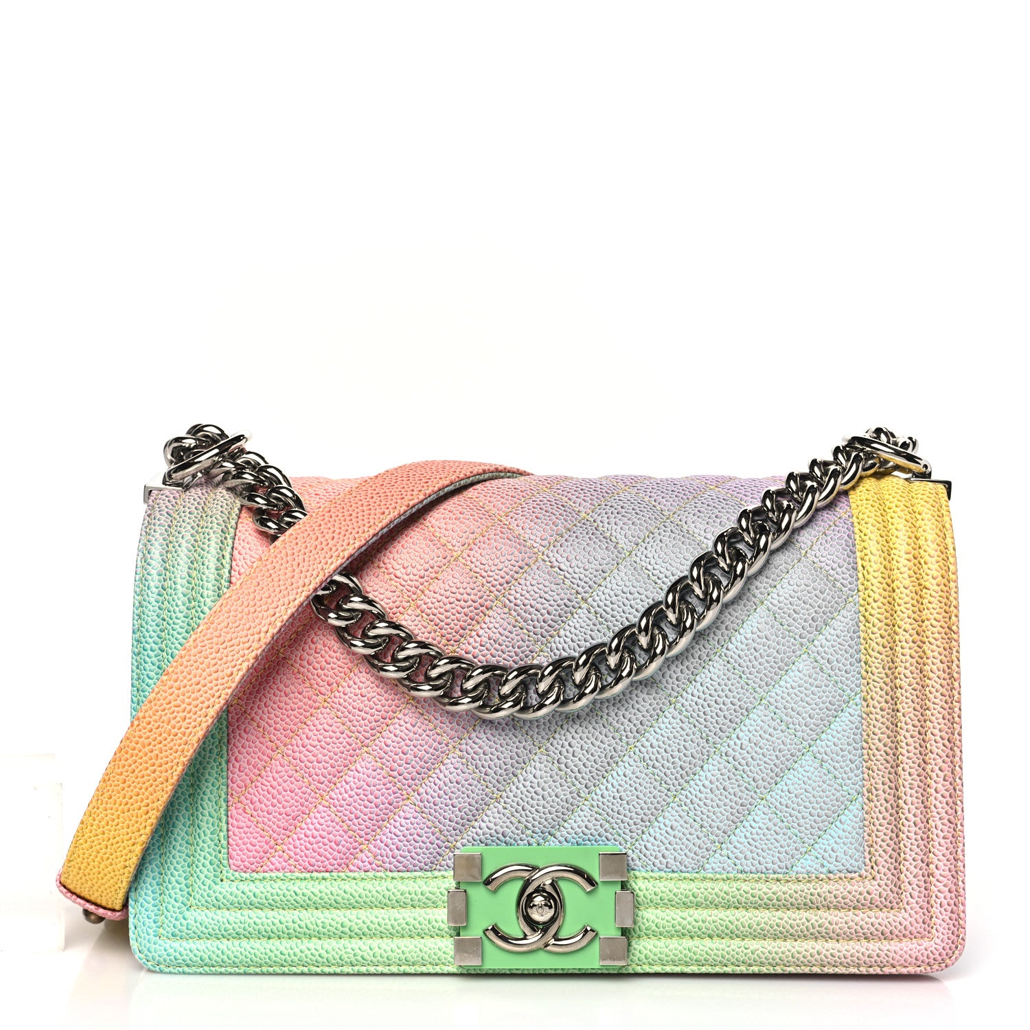 Chanel Caviar Quilted Medium Cuba Rainbow Boy Flap Multicolor 1 of 10