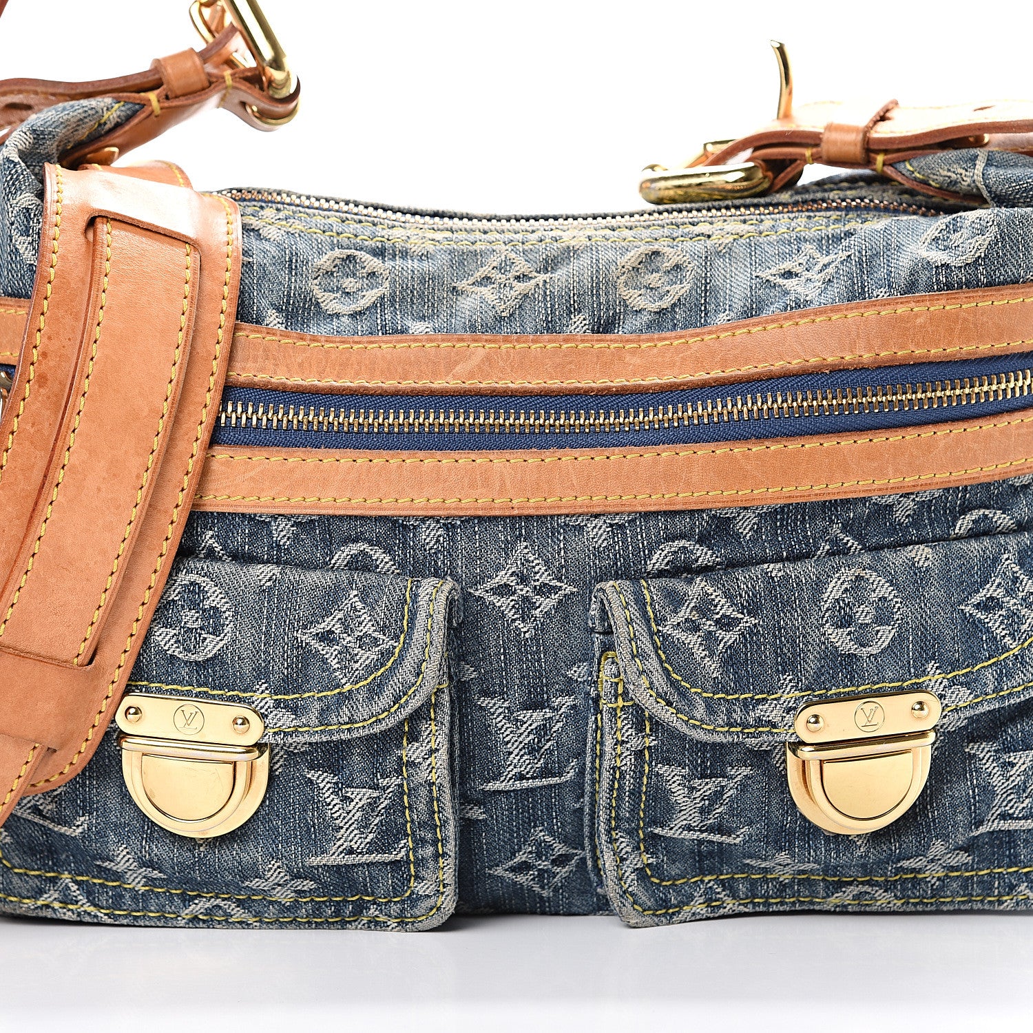 Louis Vuitton Monogram Denim Baggy PM Blue 8 of 14