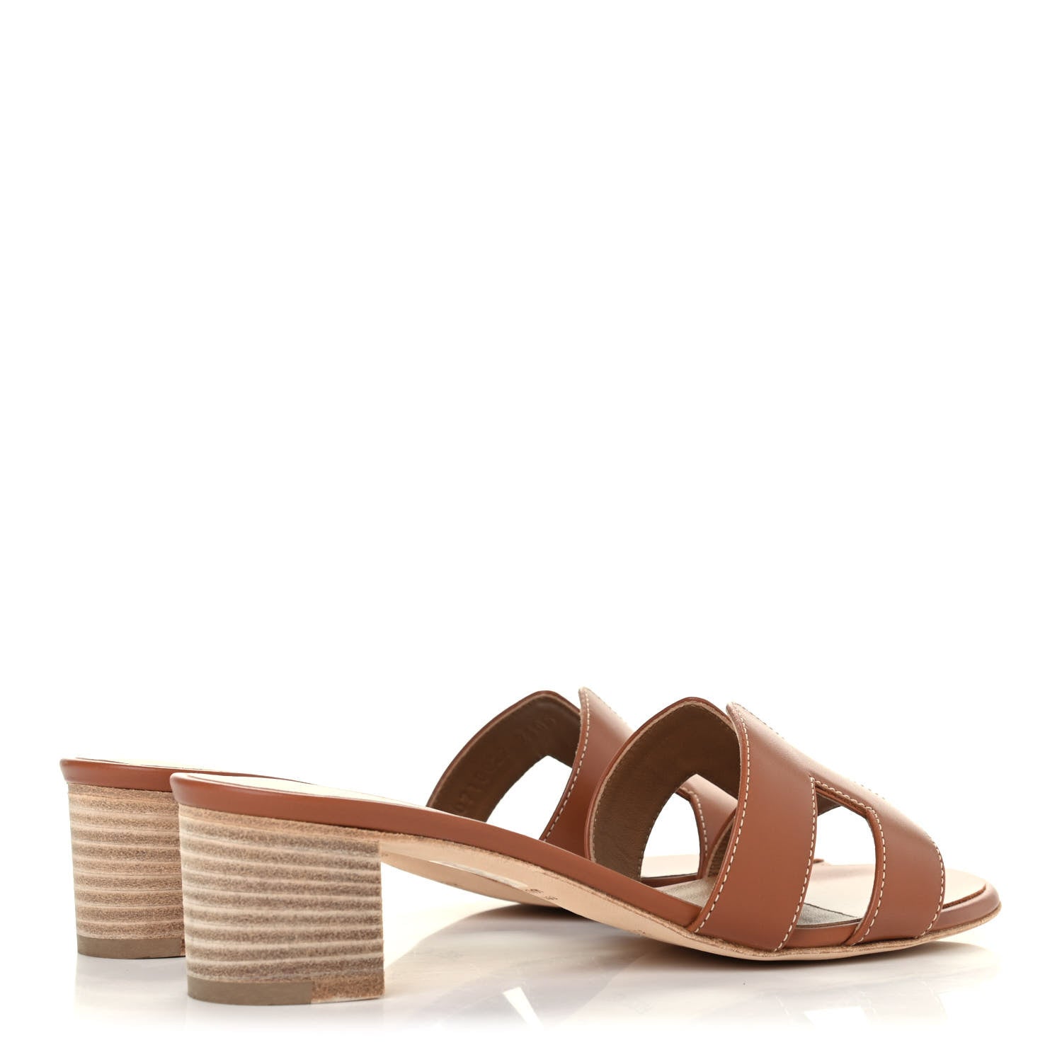 Hermes Calfskin Oasis Sandals 37 Gold 3 of 4
